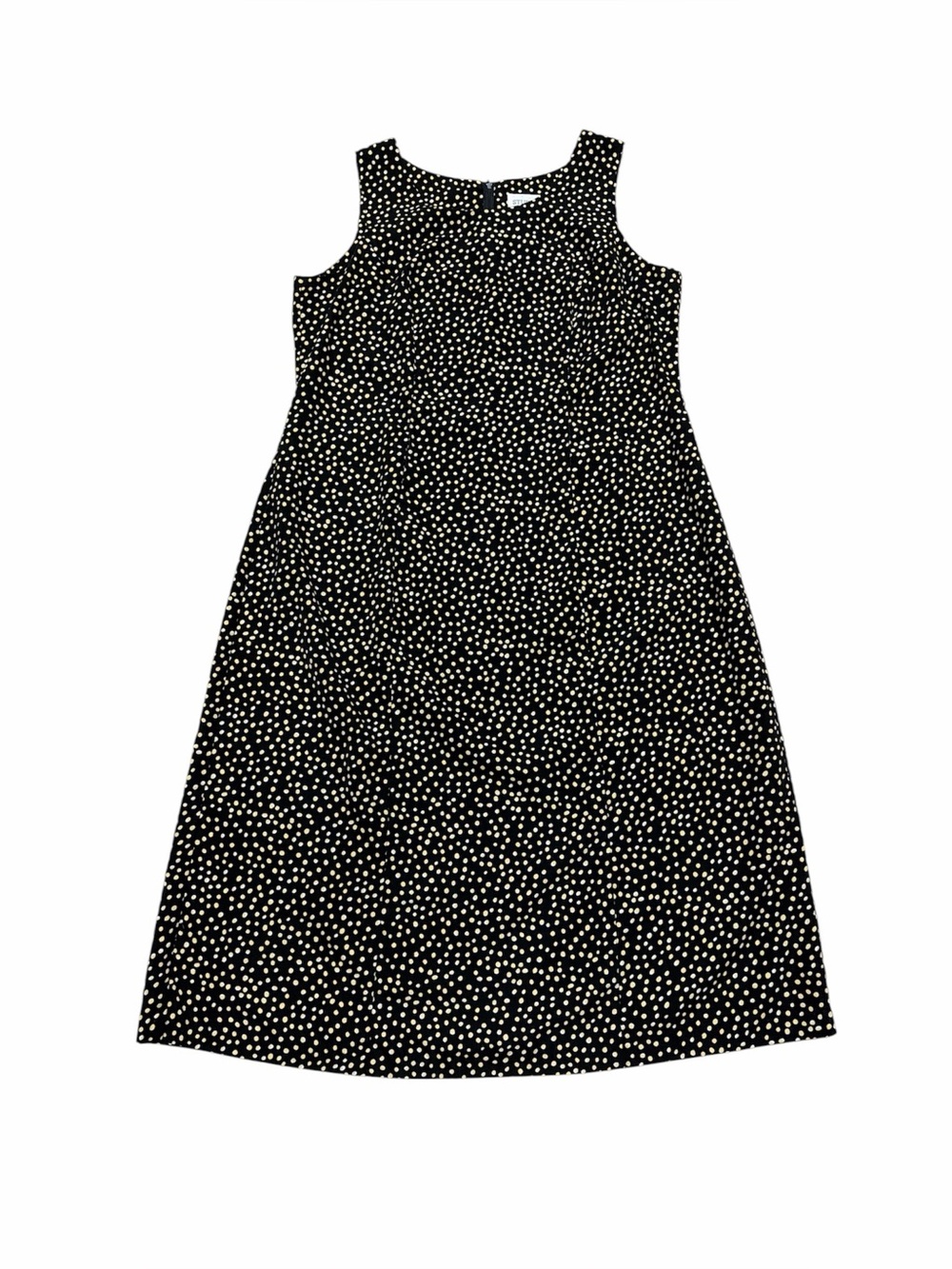 Vintage Studio I Sleeveless Dress Women’s 18W Black White Yellow Polka Dot 90’s